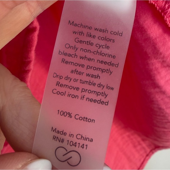 CALIA NEW Oversized LS Button Down Swim Coverup Pink Heat Large - Picture 6 of 8